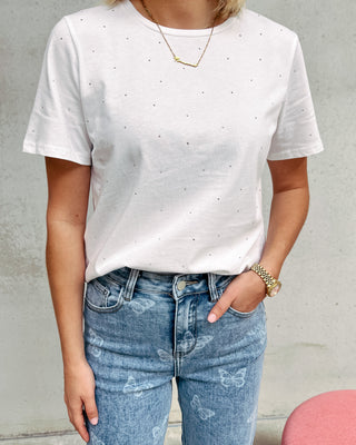 SPARKLY TEE - WHITE - By Lenz