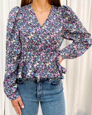 TYRA BLOUSE - MULTI COLOR FLOWER PRINT - By Lenz