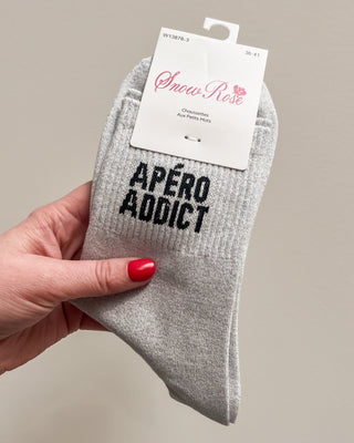 APÉRO ADDICT GLITTER SOCKS - SILVER - By Lenz