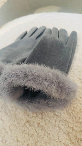 FLUFFY ELEGANCE GLOVE - GREY