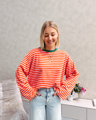 TOOS STRIPED LONGSLEEVE - ROSE/ORANGE/GREEN - By Lenz