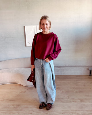 PUFFY SWEATER - BURGUNDY