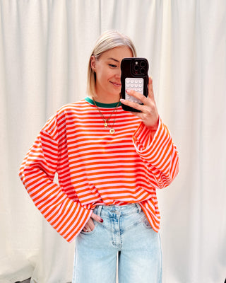 TOOS STRIPED LONGSLEEVE - ROSE/ORANGE/GREEN - By Lenz