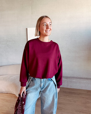 PUFFY SWEATER - BURGUNDY