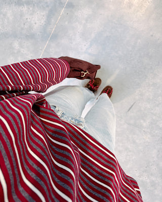 KAAT STRIPED LONGSLEEVE - BURGUNDY/GREY