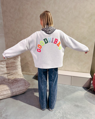 GOOD VIBES SWEATER - GREY/MULTICOLOR - By Lenz