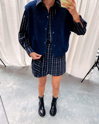ISA TEDDY GILET - DARK BLUE - By Lenz