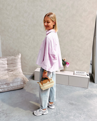 LUMIÈRE STRIPE SHIRT - PINK - By Lenz