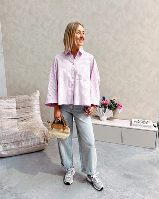 LUMIÈRE STRIPE SHIRT - PINK - By Lenz