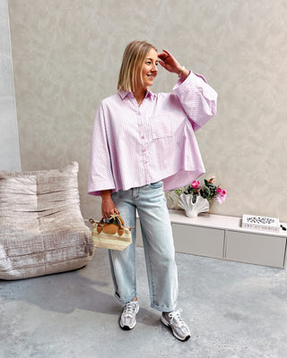 LUMIÈRE STRIPE SHIRT - PINK - By Lenz