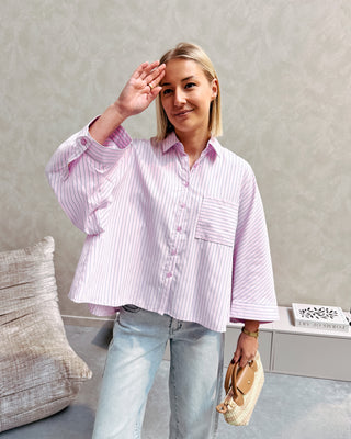 LUMIÈRE STRIPE SHIRT - PINK - By Lenz