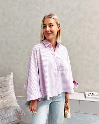 LUMIÈRE STRIPE SHIRT - PINK - By Lenz