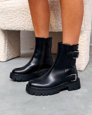 BLISS BUCKLE BOOTS - BLACK - By Lenz