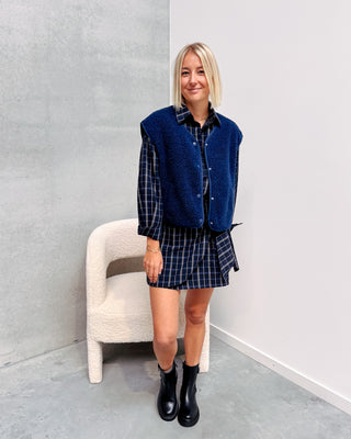 ISA TEDDY GILET - DARK BLUE - By Lenz