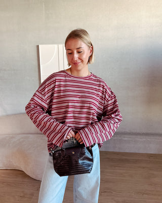 KAAT STRIPED LONGSLEEVE - PINK/BURGUNDY