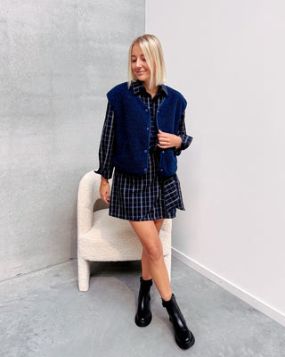 ISA TEDDY GILET - DARK BLUE - By Lenz