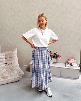 GLORIA CHECK MAXI SKIRT - By Lenz