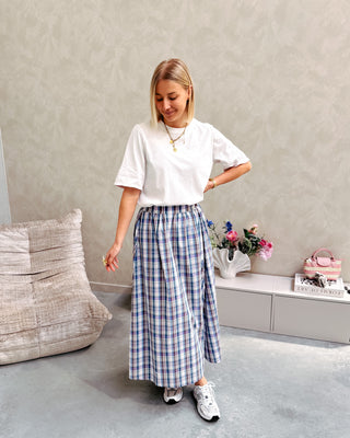 GLORIA CHECK MAXI SKIRT - By Lenz
