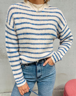 TIME FOR SPRING KNIT - BLUE/CREAM - By Lenz
