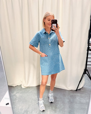 INDIGO DENIM DOT DRESS - By Lenz