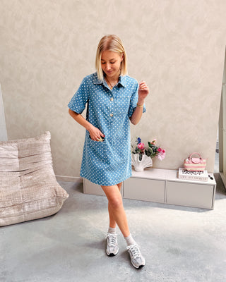 INDIGO DENIM DOT DRESS - By Lenz