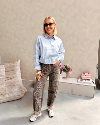 CROP CHIC BLOUSE - LIGHT BLUE - By Lenz