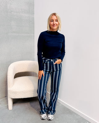 LYKKE DENIM PANT - BLUE STRIPE - By Lenz