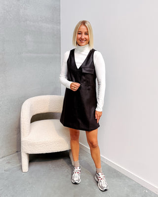 ROXANNE BROWN LEATHER DRESS - By Lenz