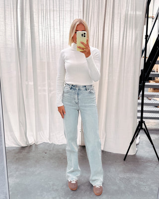 SADIE HIGH NECK LONGSLEEVE - WHITE - By Lenz