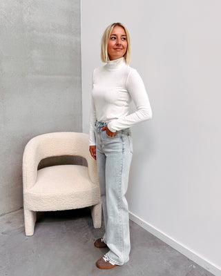 SADIE HIGH NECK LONGSLEEVE - WHITE - By Lenz