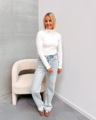 SADIE HIGH NECK LONGSLEEVE - WHITE - By Lenz