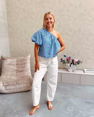 BRANDY BALLOON FIT JEANS - WHITE
