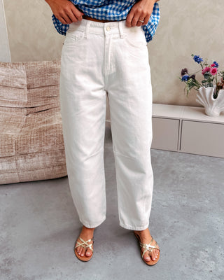 BRANDY BALLOON FIT JEANS - WHITE