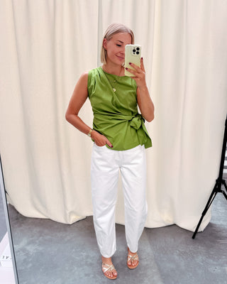 GRACE BOW TOP - GREEN