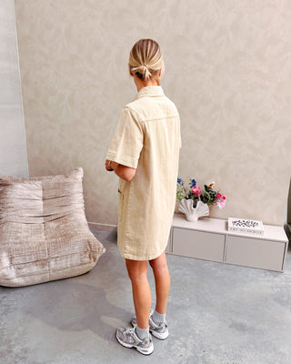 DEE DENIM DRESS - BEIGE - By Lenz