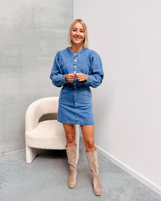 ALLIE DENIM DRESS - BLUE - By Lenz
