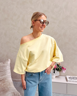 NOÉMIE OFF SHOULDER TOP - YELLOW - By Lenz