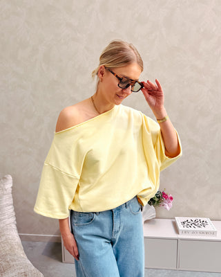 NOÉMIE OFF SHOULDER TOP - YELLOW - By Lenz