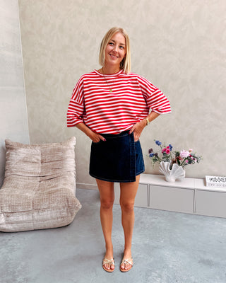 CHERRY KISS STRIPE TEE