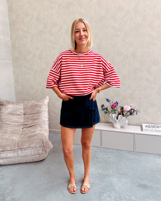 CHERRY KISS STRIPE TEE