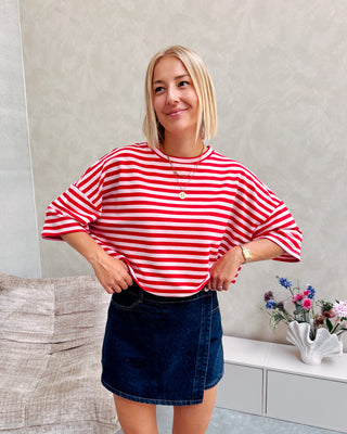 CHERRY KISS STRIPE TEE