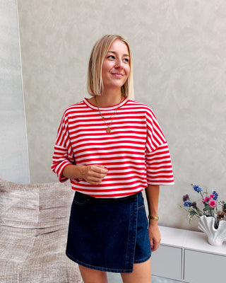 CHERRY KISS STRIPE TEE