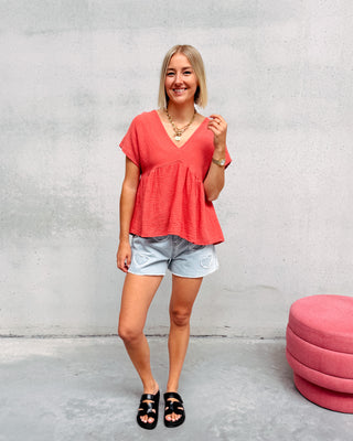 MYLEE TETRA BLOUSE - CORAL