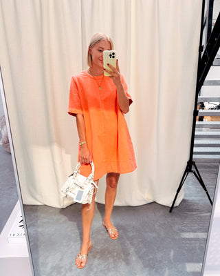CHARLENE DENIM DRESS - ORANGE