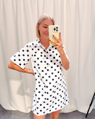 BONJOUR POLKA DENIM DRESS