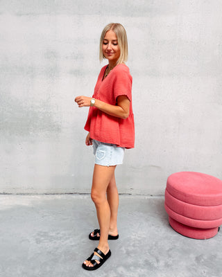 MYLEE TETRA BLOUSE - CORAL