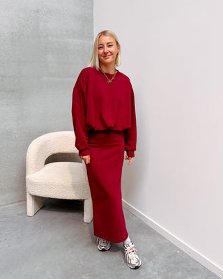NIKKI BALLOON SWEATER - BURGUNDY - By Lenz
