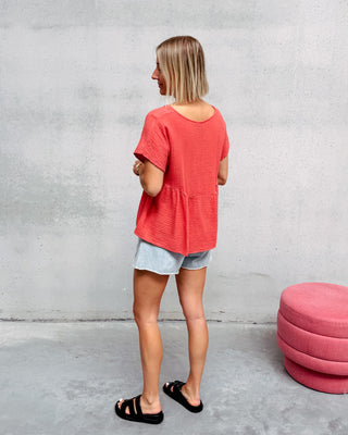 MYLEE TETRA BLOUSE - CORAL