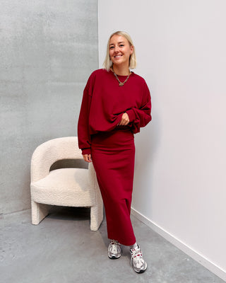 NIKKI COMFY SKIRT - BURGUNDY - By Lenz