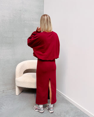 NIKKI COMFY SKIRT - BURGUNDY - By Lenz